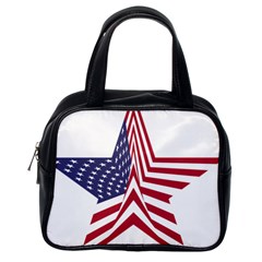 A Star With An American Flag Pattern Classic Handbags (one Side) by Nexatart