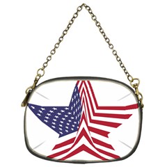 A Star With An American Flag Pattern Chain Purses (one Side)  by Nexatart