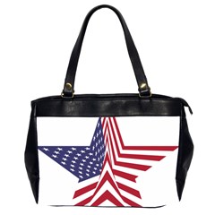 A Star With An American Flag Pattern Office Handbags (2 Sides)  by Nexatart