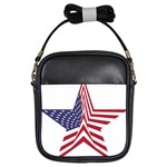 A Star With An American Flag Pattern Girls Sling Bags Front