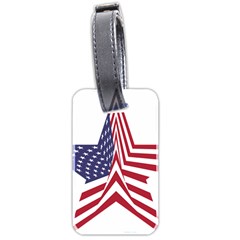 A Star With An American Flag Pattern Luggage Tags (two Sides) by Nexatart