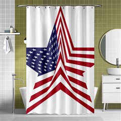 A Star With An American Flag Pattern Shower Curtain 48  X 72  (small)  by Nexatart