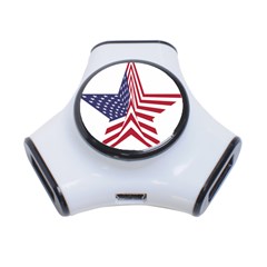 A Star With An American Flag Pattern 3-port Usb Hub by Nexatart