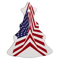 A Star With An American Flag Pattern Ornament (christmas Tree)  by Nexatart