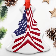 A Star With An American Flag Pattern Christmas Tree Ornament (two Sides) by Nexatart