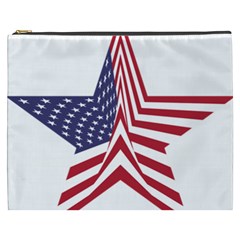 A Star With An American Flag Pattern Cosmetic Bag (xxxl)  by Nexatart