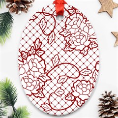 Transparent Decorative Lace With Roses Ornament (oval) by Nexatart