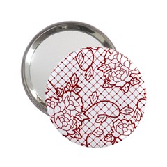 Transparent Decorative Lace With Roses 2 25  Handbag Mirrors by Nexatart