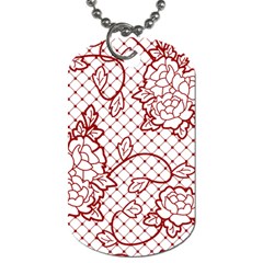 Transparent Decorative Lace With Roses Dog Tag (one Side) by Nexatart