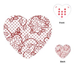 Transparent Decorative Lace With Roses Playing Cards (heart)  by Nexatart