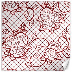 Transparent Decorative Lace With Roses Canvas 20  X 20   by Nexatart