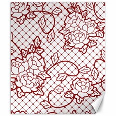 Transparent Decorative Lace With Roses Canvas 20  X 24   by Nexatart