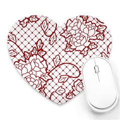 Transparent Decorative Lace With Roses Heart Mousepads by Nexatart