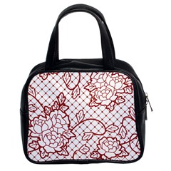 Transparent Decorative Lace With Roses Classic Handbags (2 Sides) by Nexatart