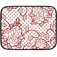 Transparent Decorative Lace With Roses Fleece Blanket (mini) by Nexatart