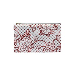 Transparent Decorative Lace With Roses Cosmetic Bag (small)  by Nexatart