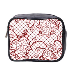 Transparent Decorative Lace With Roses Mini Toiletries Bag 2-side by Nexatart