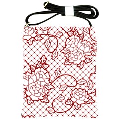 Transparent Decorative Lace With Roses Shoulder Sling Bags by Nexatart