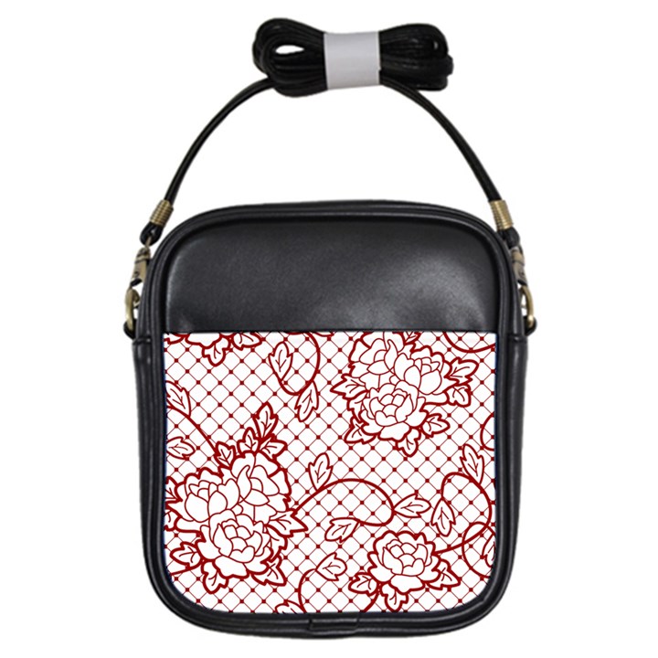 Transparent Decorative Lace With Roses Girls Sling Bags