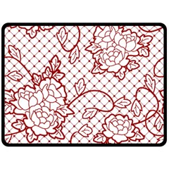 Transparent Decorative Lace With Roses Fleece Blanket (large)  by Nexatart