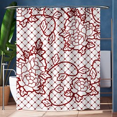 Transparent Decorative Lace With Roses Shower Curtain 60  X 72  (medium)  by Nexatart