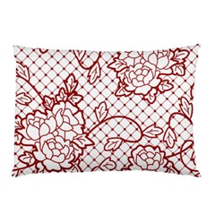 Transparent Decorative Lace With Roses Pillow Case (two Sides) by Nexatart