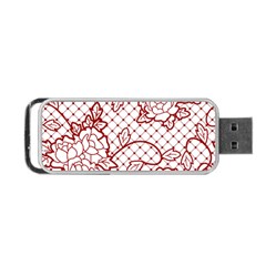 Transparent Decorative Lace With Roses Portable Usb Flash (one Side) by Nexatart