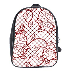 Transparent Decorative Lace With Roses School Bags (xl)  by Nexatart