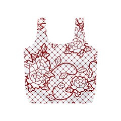 Transparent Decorative Lace With Roses Full Print Recycle Bags (s)  by Nexatart