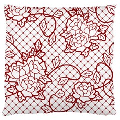 Transparent Decorative Lace With Roses Large Flano Cushion Case (one Side) by Nexatart