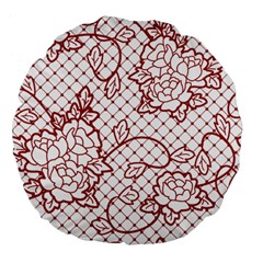 Transparent Decorative Lace With Roses Large 18  Premium Flano Round Cushions by Nexatart