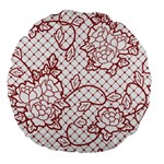 Transparent Decorative Lace With Roses Large 18  Premium Flano Round Cushions Back