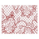 Transparent Decorative Lace With Roses Double Sided Flano Blanket (Large)  80 x60  Blanket Front