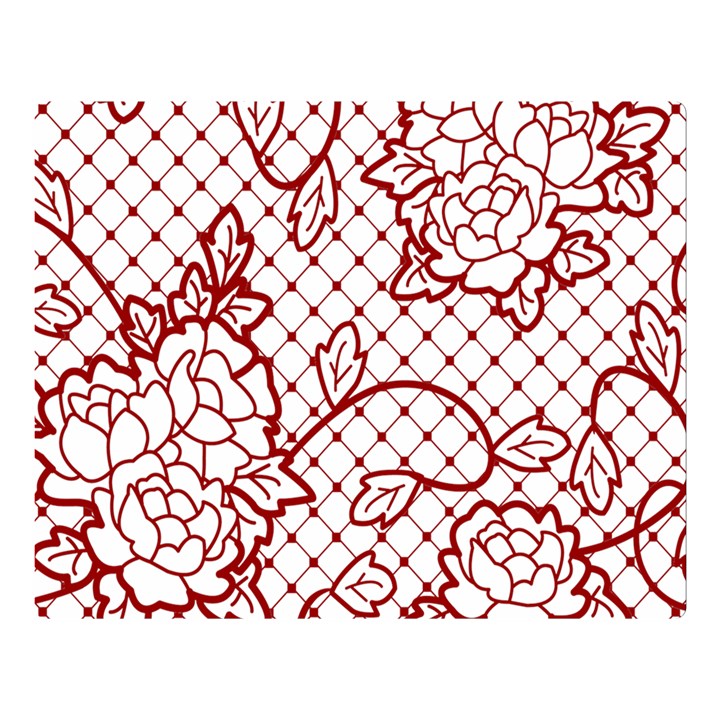 Transparent Decorative Lace With Roses Double Sided Flano Blanket (Large) 