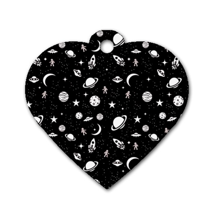 Space pattern Dog Tag Heart (Two Sides)