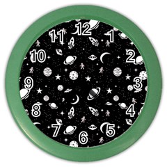 Space Pattern Color Wall Clocks by ValentinaDesign