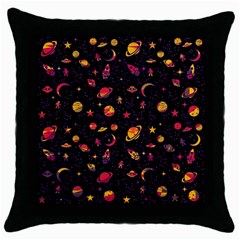 Space Pattern Throw Pillow Case (black) by ValentinaDesign