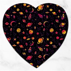 Space Pattern Jigsaw Puzzle (heart) by ValentinaDesign