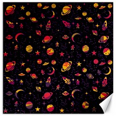 Space Pattern Canvas 16  X 16   by ValentinaDesign