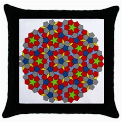 Penrose Tiling Throw Pillow Case (black) by Nexatart