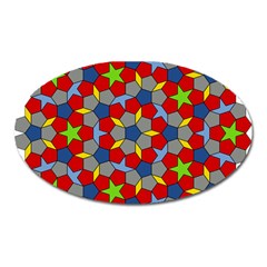 Penrose Tiling Oval Magnet by Nexatart