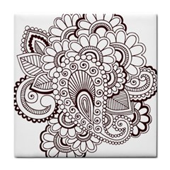 Henna Line Art Clipart Tile Coasters by Nexatart