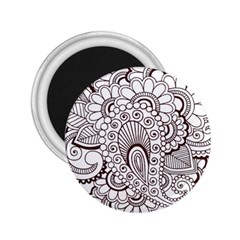 Henna Line Art Clipart 2 25  Magnets by Nexatart