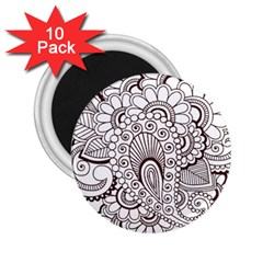 Henna Line Art Clipart 2 25  Magnets (10 Pack)  by Nexatart