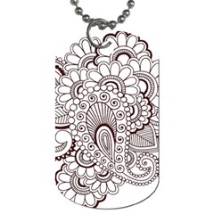 Henna Line Art Clipart Dog Tag (one Side) by Nexatart