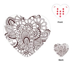 Henna Line Art Clipart Playing Cards (heart)  by Nexatart