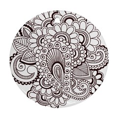 Henna Line Art Clipart Round Ornament (two Sides) by Nexatart