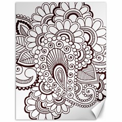 Henna Line Art Clipart Canvas 12  X 16   by Nexatart