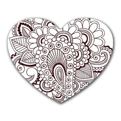 Henna Line Art Clipart Heart Mousepads by Nexatart