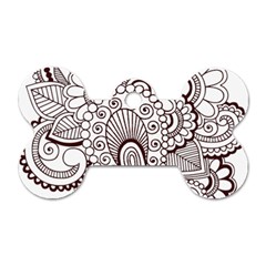 Henna Line Art Clipart Dog Tag Bone (one Side) by Nexatart